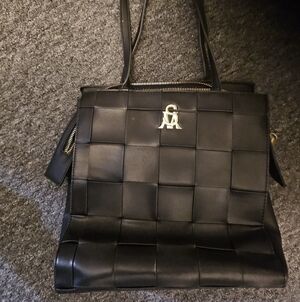 Steve Madden Black Woven Tote Bag